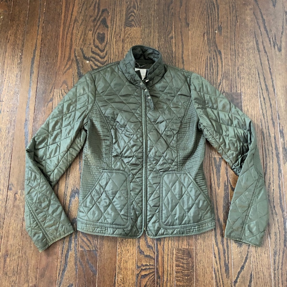 Banana Republic Women’s XS Dark Olive Green Quilted Full-Zip Field Jacket - EUC! - Picture 3 of 15